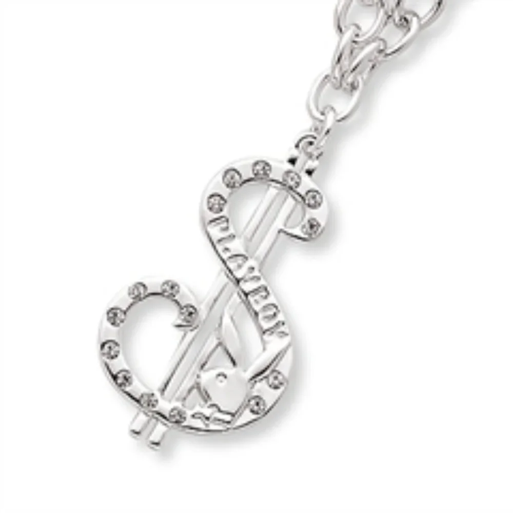 Playboy Necklace Dollar Sign Pendant Bunny Logo Crystal $ Cash Money Hip Hop y2k - Picture 5 of 12